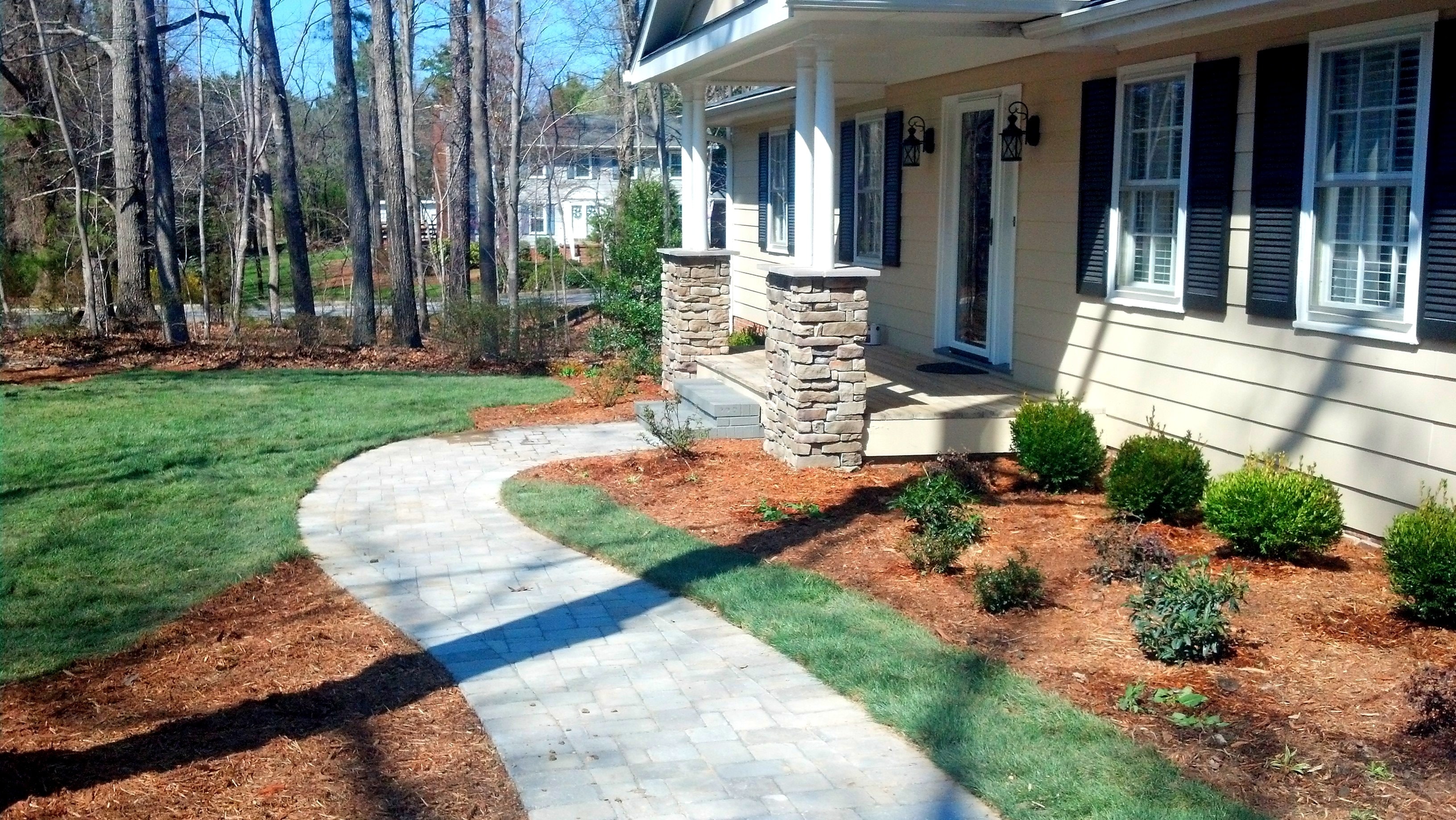 Completed landscape design project in Raleigh NC